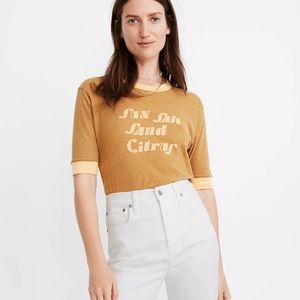 Madewell Sun Salt Sand tee citrus relaxed tee size Small